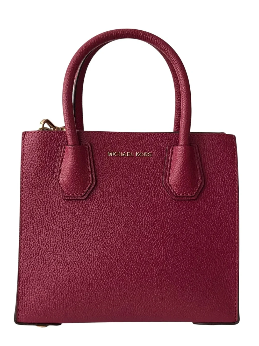 Michael Kors Pebbled Satchel in Wine